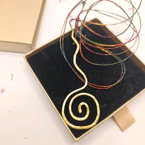 Spiral Pendant Handmade Brass New