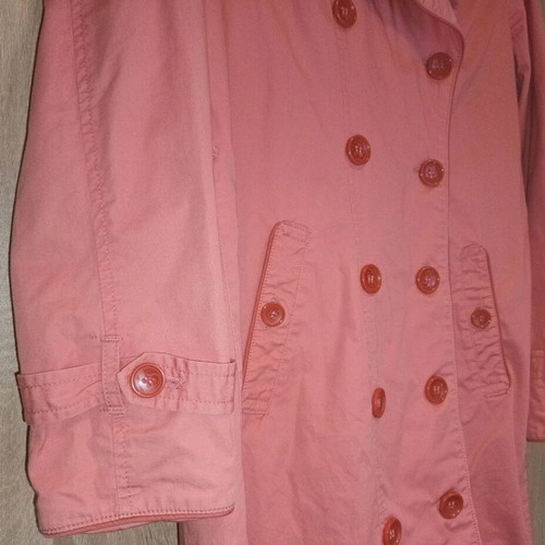 Pink cotton trench coat size Large in like new condition