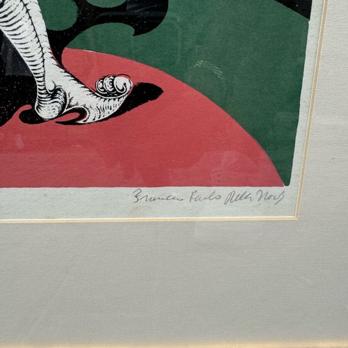 Francesco Nonni silk screen printing like new, numbered 108/120, frame 64x86