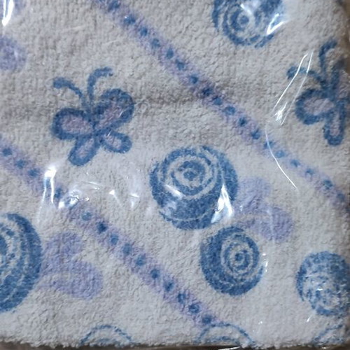 Cotton kitchen towel white and blue purple print like new