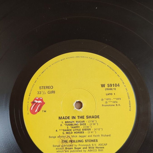 Rolling Stones Made In The Shade vinyl used, rock