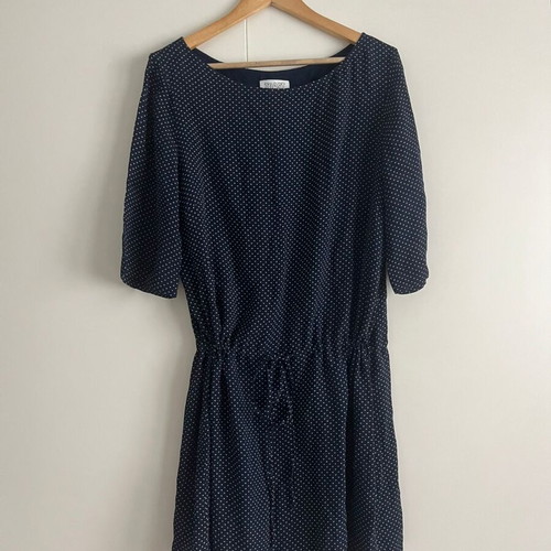 Toast Navy Viscose Dress like new, adjustable drawstring waist