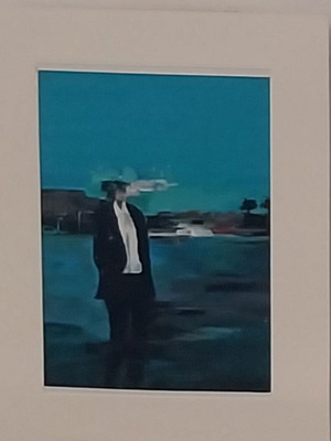 Untitled acrylic painting on cardboard 30x40cm with frame