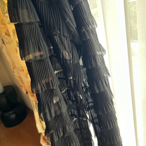 Zara black flared pants and top set new with ruffles