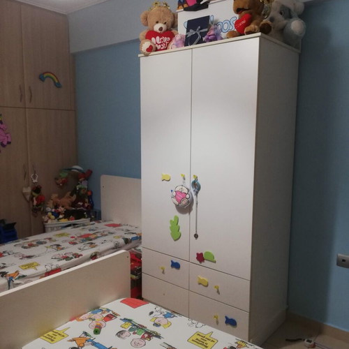 Two children's cribs convertible to beds with LaTeX mattresses