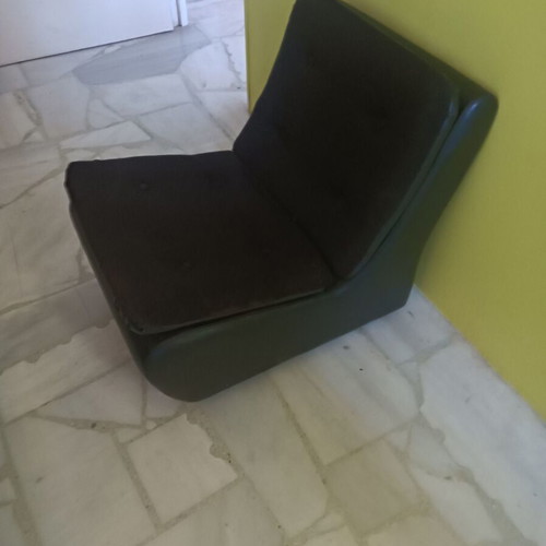 Lounge armchair, modern design, dark fabric