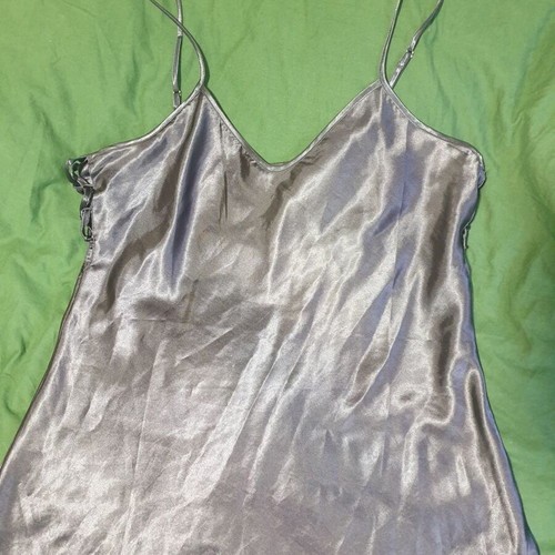 Satin slip nightdress Giani Feroti size XL like new, dark anthracite