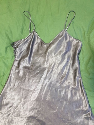 Satin slip nightdress Giani Feroti size XL like new, dark anthracite