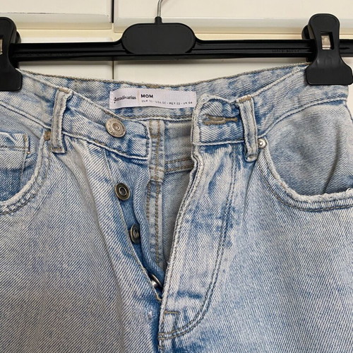 Denim Mom Fit Pants used Stradivarius blue size XXS
