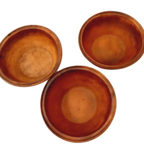Rustic terracotta clay bowls set of 3 used
