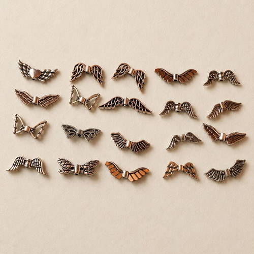 Metal angel wings for jewelry making, pack of 20, new
