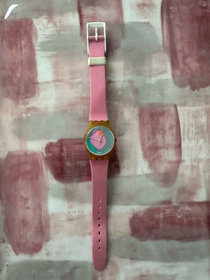 Swatch ρολόι χειρός vintage pastel design 80s σαν καινούργιο, γυναικείο