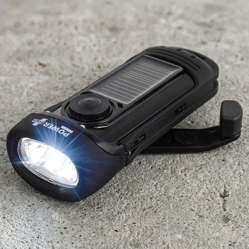 Powerplus Barracuda Solar & Dynamo Waterproof LED Flashlight 5m