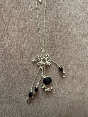 Pilgrim necklace new with tag and box, black and silver