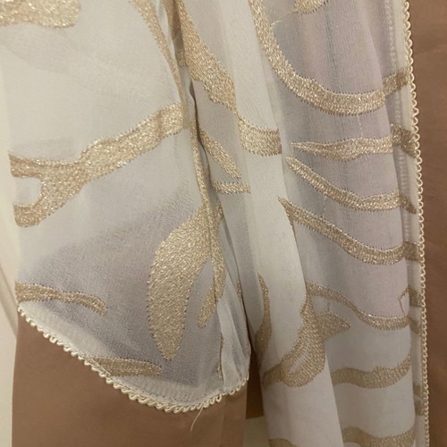 Long kimono with gold embroidery and satin shorts set Nema Resort Wear new