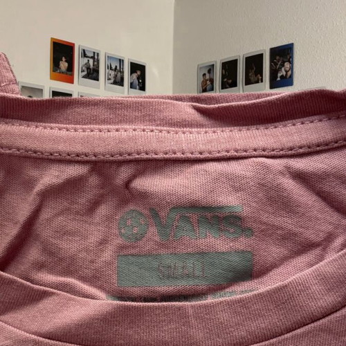 Vans crop top short sleeve like new, pink apple color, size S