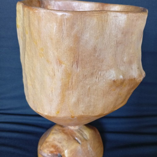 Wooden cup used, Finnish birch 22/14 cm