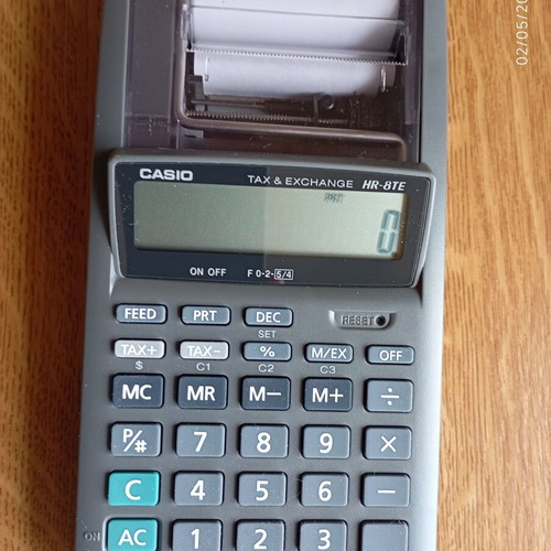 Casio HR-8TEgyb calculator with tape like new, 12 digits