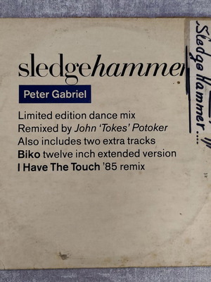 Peter Gabriel Sledgehammer 12'' Maxi Single used, Limited Edition Dance Mix