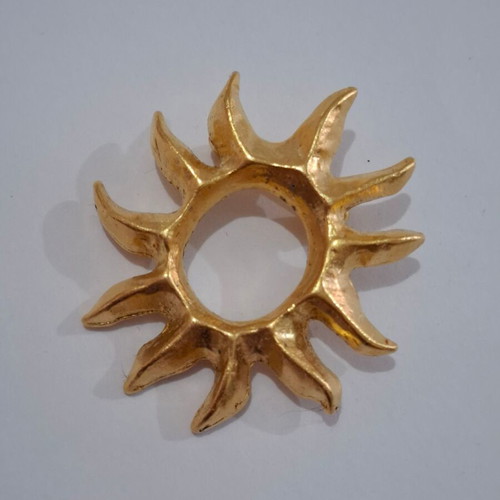 Vintage Lancome Paris Gilt Sun Burst brooch used, gilt color
