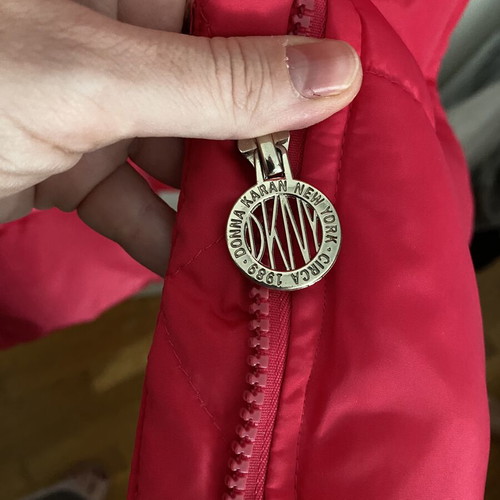 DKNY fuchsia puffer jacket, size L