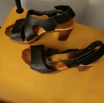 Marila leather women's sandals used, size 40, black