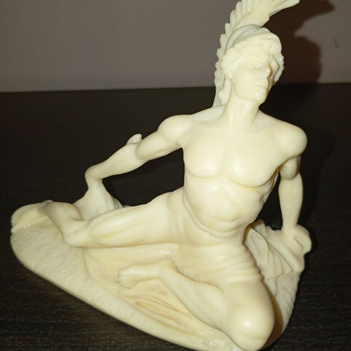 Achilles Fallen Handcrafted Alabaster Statue like new