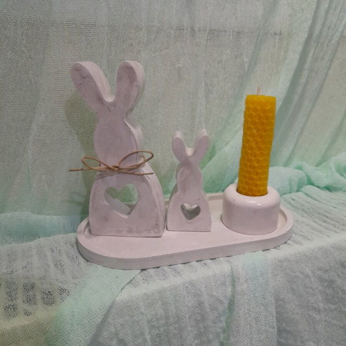 Plaster decorative items and handmade candle holder new