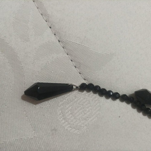 Necklace with black beads, 50 cm