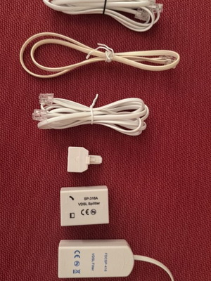 VDSL VoIP Cable Set new, includes splitter and telephone accessories