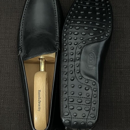 Tod's Gommino Leather Loafers Men's New Black Size 44