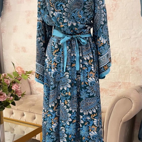 Lachouri set silk like new, wrap top shirt and skirt