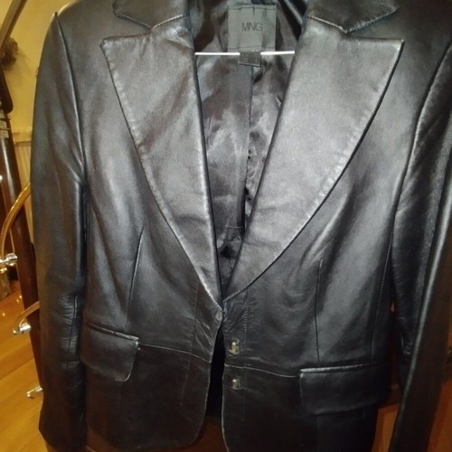 Mango leather jacket black like new, size S