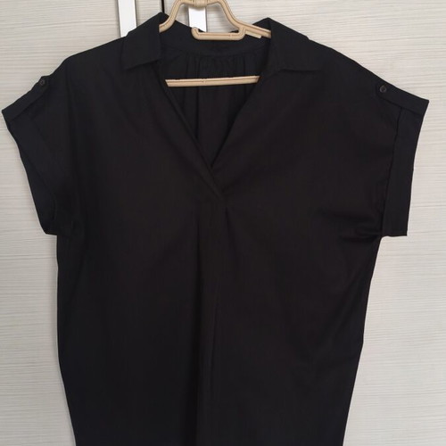 Black blouse one size like new with necklace gift