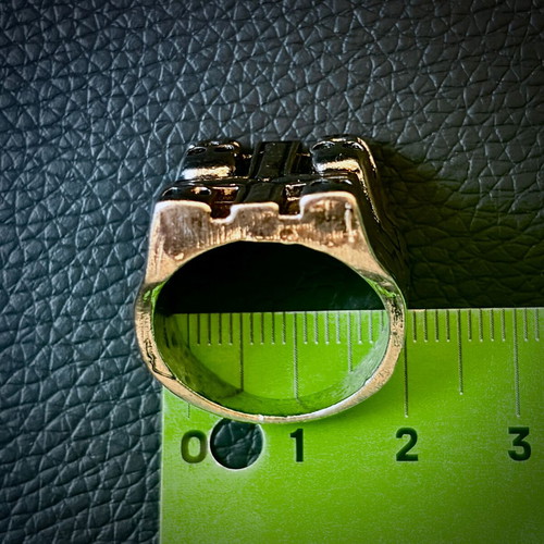 Gothic cross and skulls ring, M FORGE