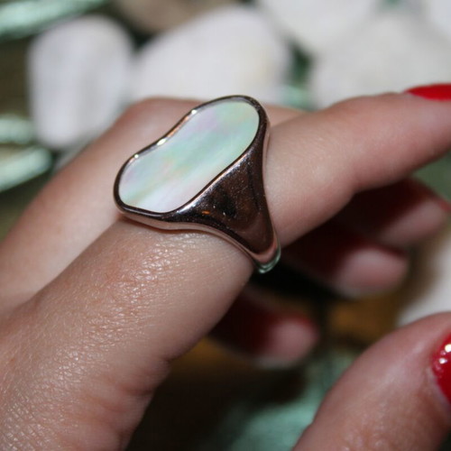 Silver ring with white stone like new