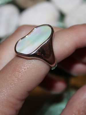 Silver ring with white stone like new