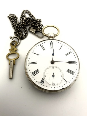 Serkisof pocket watch used, silver 45mm vintage 1880