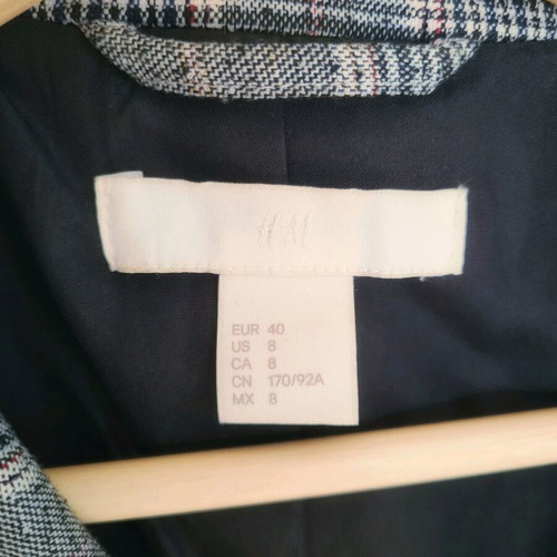 H&M Gray Checked Suit Like New