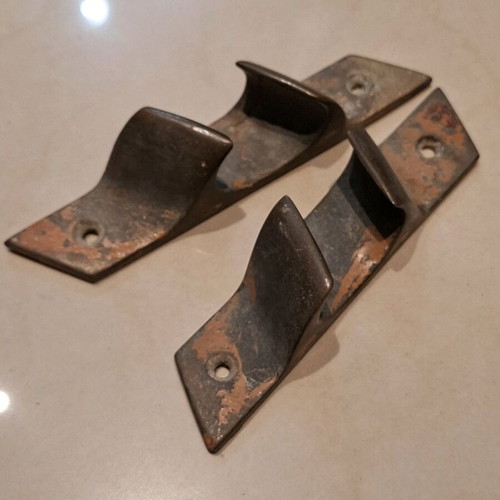 Brass nautical cleats set of two used, solid from 1970s