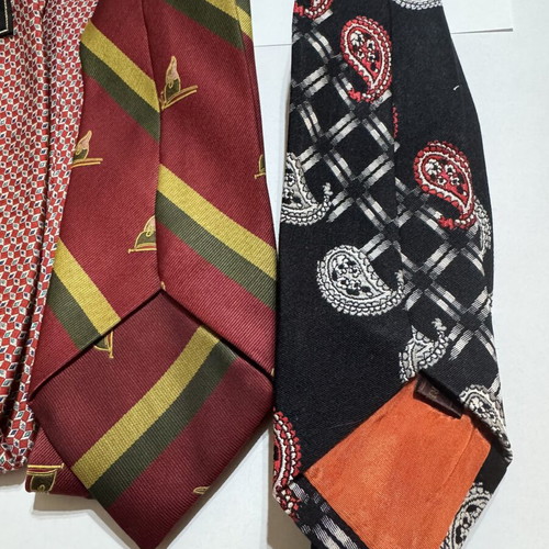 Vintage tie set of 4 used, Pagoni Maison de Couture and retro prints