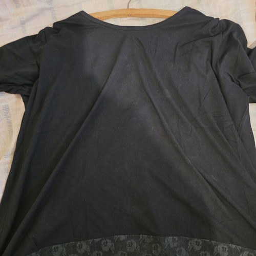 Renta summer blouse 3XL black, new with lace and back buttons