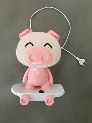 Pig Lamp with Skateboard like new