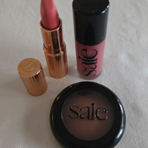 Saie blush set and Charlotte Tilbury lipstick like new