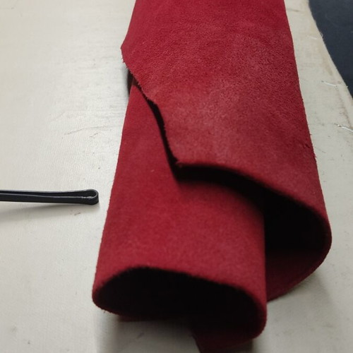 Red suede leather 2mm like new, hard