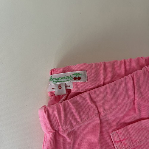 Pink denim shorts like new, size 6 years