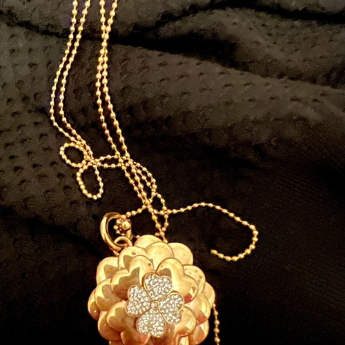 Folli Follie necklace and ring no 52 used, rose gold chain broken