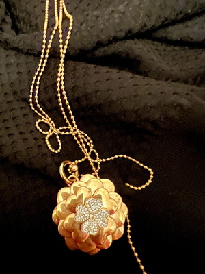Folli Follie necklace and ring no 52 used, rose gold chain broken