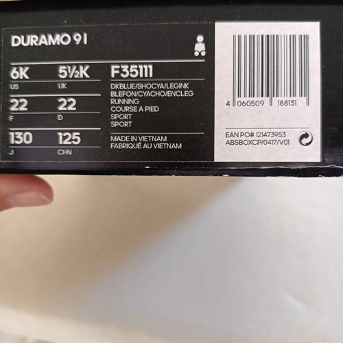 Adidas Duramo 9 I Kids Sports Shoes New Size 22