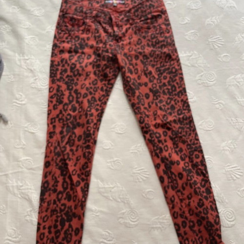 Alcott & Co Animal Print Red Jeans T28 Straight Leg Like New